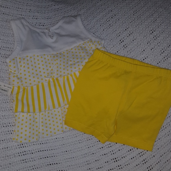 Striped Polka Dot Bee Two Piece Outfit - Picture 2 of 2